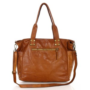 11B. Praktische Handtasche Schultertasche für Damen im Schwarz & Braun aus echtem italienischen Leder